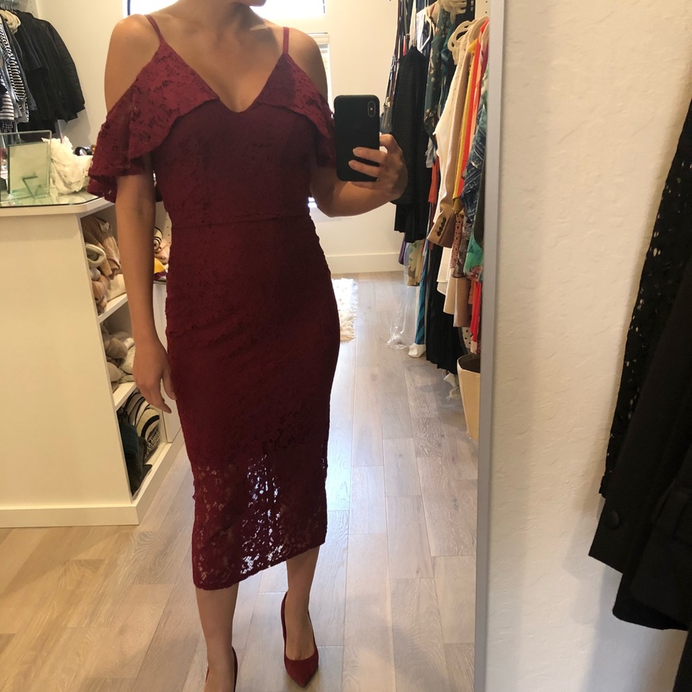 Burgundy lace dress